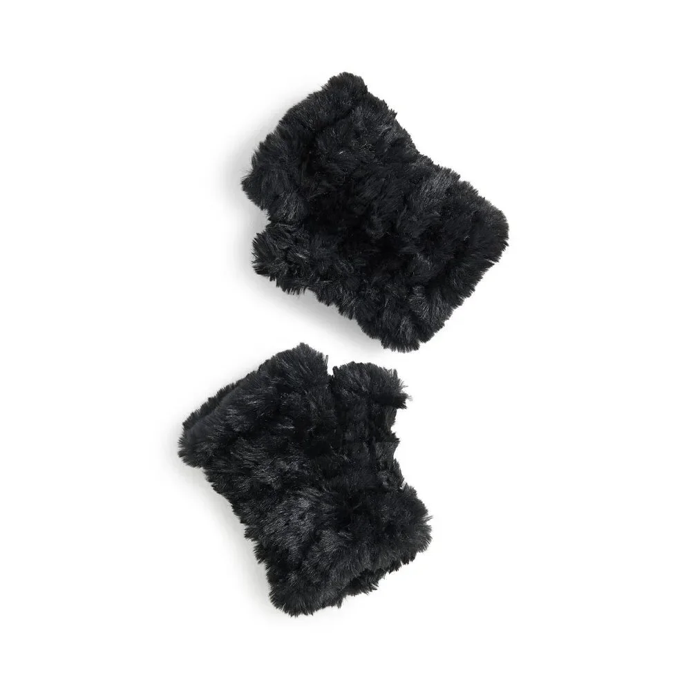 Jocelyn Women's Faux Mandy Mittens, Black, One Size